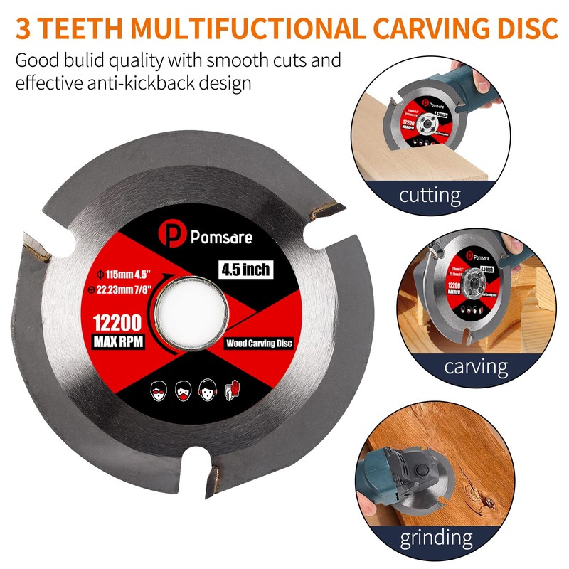 Upgraded Wood Carving Disc Grinding Wheel, Angle Grinder Attchments Wood