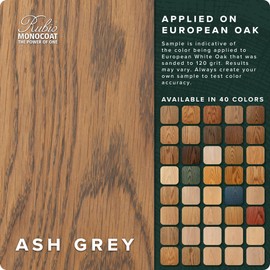 Rubio Monocoat Wood Stain & Finish Sample - Ash Grey | Oil Plus Part A | Quick-Dry, Eco-Friendly Linseed Wood Oil for Indoor Use | Ideal for Sampling Oil Plus 2C & Touch Ups | 100 mL