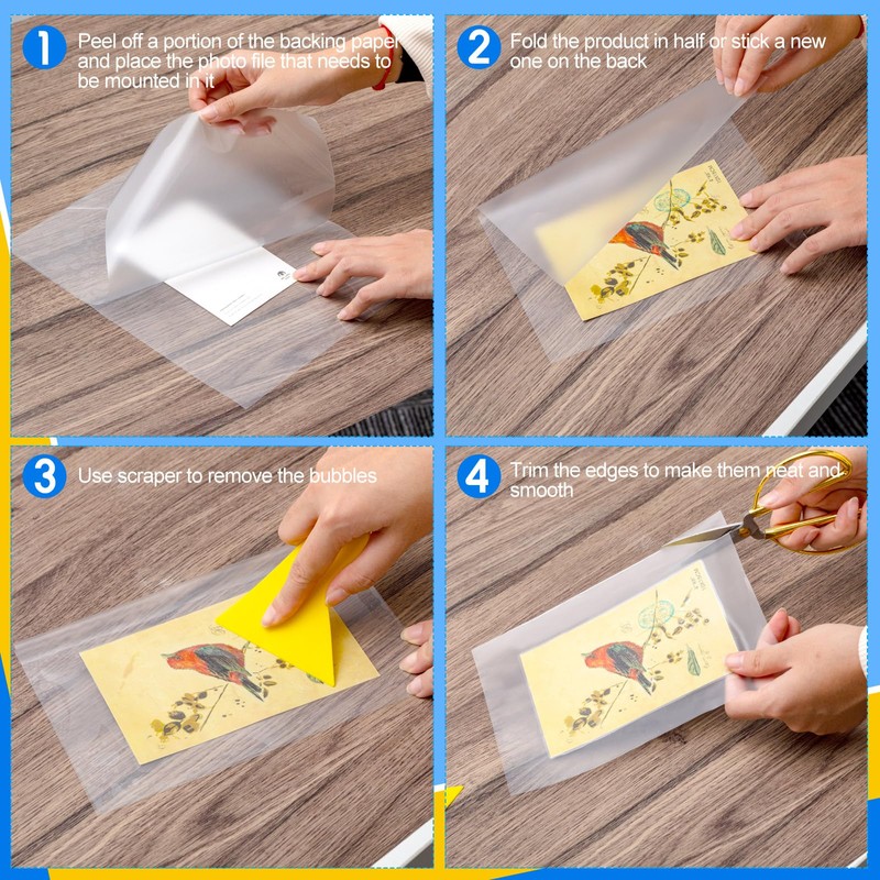 Kosiz 50 Pack Matte Self Adhesive Laminating Sheets, 9 x