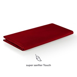 Blumtal Flat Sheet 180 x 275 cm - Easy Care Fitted Sheet Made from Soft Brushed Microfibre Fabric, No Elastic, Aurora Red - Red