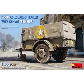 Mini Art 35443 1:35 US 1to. Cargo Trailer Ben Hur - Faithful Replica, Model Building, Plastic Kit, Crafts, Hobby, Gluing, Model Kit, Assembly, Unpainted