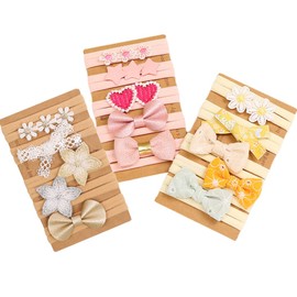 Baby Hair Band Dress Girls Clothes Hair Accessories for Girls Headbands 5 Piece Set (MB2522, Pink)