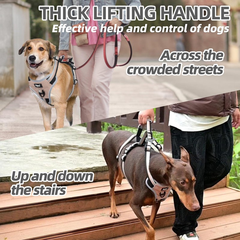 PUPTECK Escape Proof Dog Harness with Padded Handle, No Pull