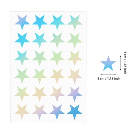 ONLYKXY 5sheet 1.18in Star Shape Self Adhesive Silver Glitter Lable Holographic Reward Sticker Decal for Teacher DIY Craft Christmas Decor Photo Card Car Case Cup Bottle Small Item Applique Tag