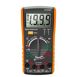 Telituny Multimeter Digital DT9205A AC/DC Voltmeter Ohmmeter Ammeter Voltage Tester Current Meter Resistance Capacity Tester for Electrical Equipment (Orange)