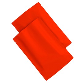 100PCS Gusseted Double-Sided Color Foil Pouch Open Top Heat Sealable Stand-Up Bags for Food Storage, Popcorns, Candies, Pet Treats (Bright Red, 3.94 inch x 5.91 inch)