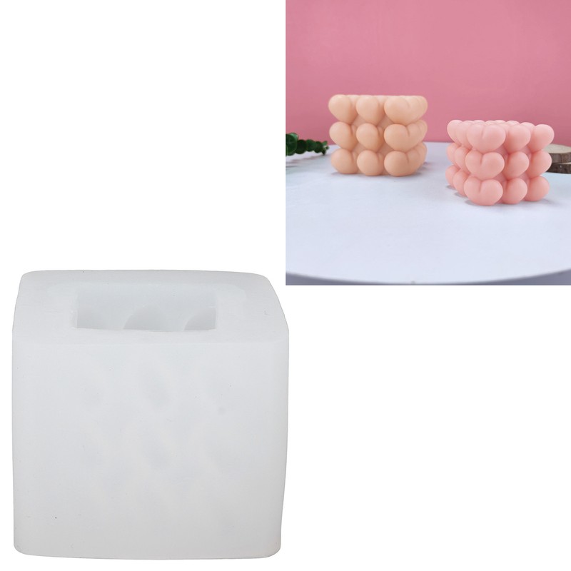 3D Heart Cube Aromatherapy Candle Silicone Mold Food Grade Candle