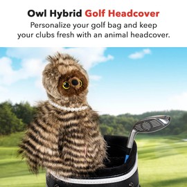 Daphne's Headcovers Owl Hybrid Headcover | Premium Hybrid and Fairway Wood Headcovers | Funny Golf Club Covers | Stylish Protection for Clubs | Men's Golf Gear | Hybrid Headcover for Men and Women