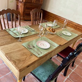 WAZAIGUR Placemats Set of 4 Cloth Woven Placemats Washable Non-Slip Dining Table Place Mats Kitchen Table Mats(Green, 4)