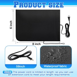 Glooglitter 1 Pcs 8" L x6 W Electric Heated Outdoor Faucet Cover for Winter Freeze Protection Heating Hose Bib Covers for Winter, Water Pipe Heater for Garden Faucet Insulated Spigot Protector, Black