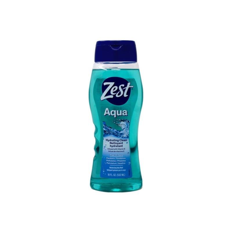 Zest Body Wash Aqua with Vitamin-E Hydrating 18 Ounce (Pack