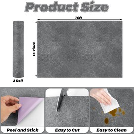 YAYODS 2 Rolls 15.7x197 Inch Peel and Stick Floor Tiles Vinyl Flooring Roll, Self Adhesive Peel and Stick Flooring Roll for Bathroom,Bedroom, Living Room