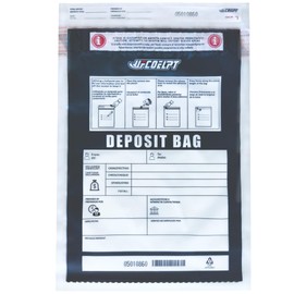 9×12 Bank Deposit Currency Bags 100 Count, Plastic Money Bags, Sequential Barcodes, Tamper-Evident, Tear-Off Receipt for Cash Handling and Transpotation