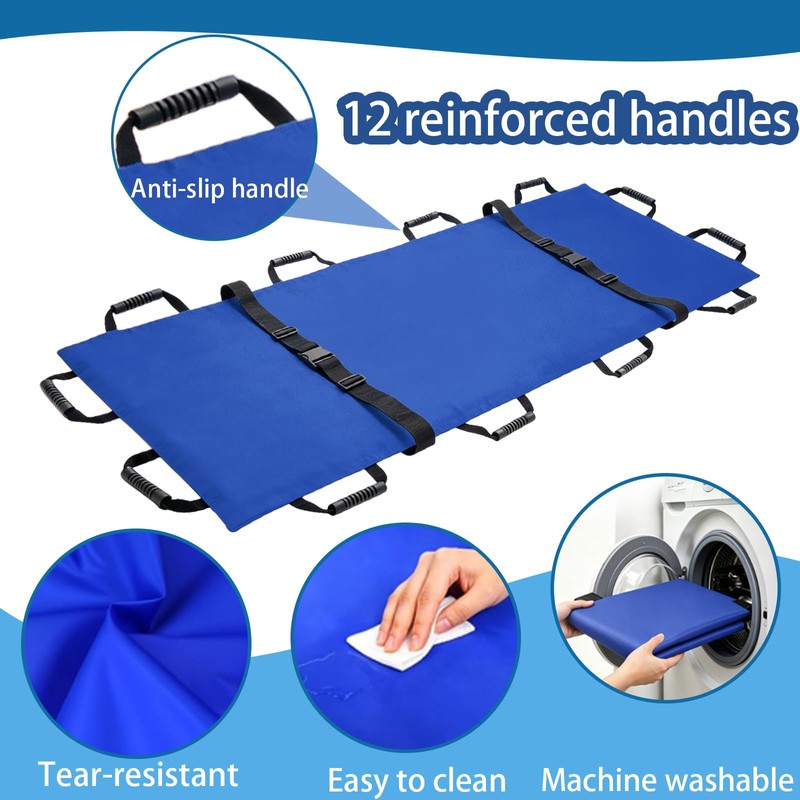 AUSTYLCO Portable Transport Stretcher Medical with 12 Rubber Foam Handles