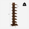 TUTOTAK Narrow Bookshelf, 8-Tier Bookcase, Spine Book Shelf for Small