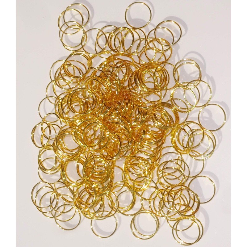 250 Large Size 14 mm BRASS Rings Fasteners Clasps Antique