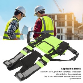 Radio Chest Harness Bag, Fruit Green Adjustable Radio Shoulder Straps Universal Walkie Talkie Pocket Pack Holster for Two Way Radio