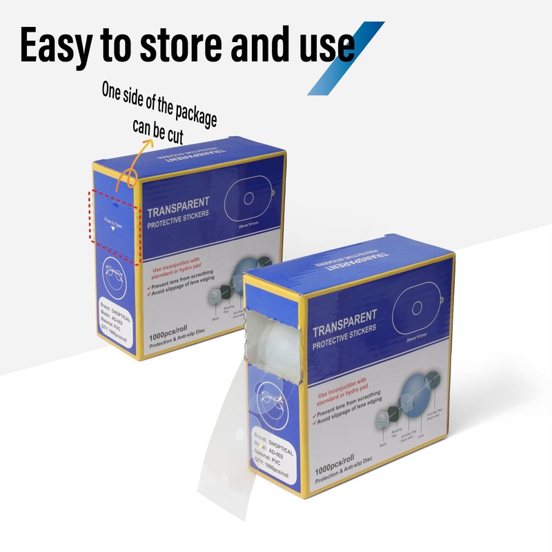 1000Pcs Lens Anti-Slip Transparent Sticker Soft Film Eyeglasses Processing Tape