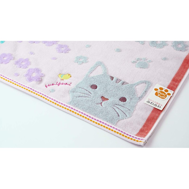 UCHINO Hand Towel Pink Cat Approx. 34×35cm Mochipuni Guest Towel