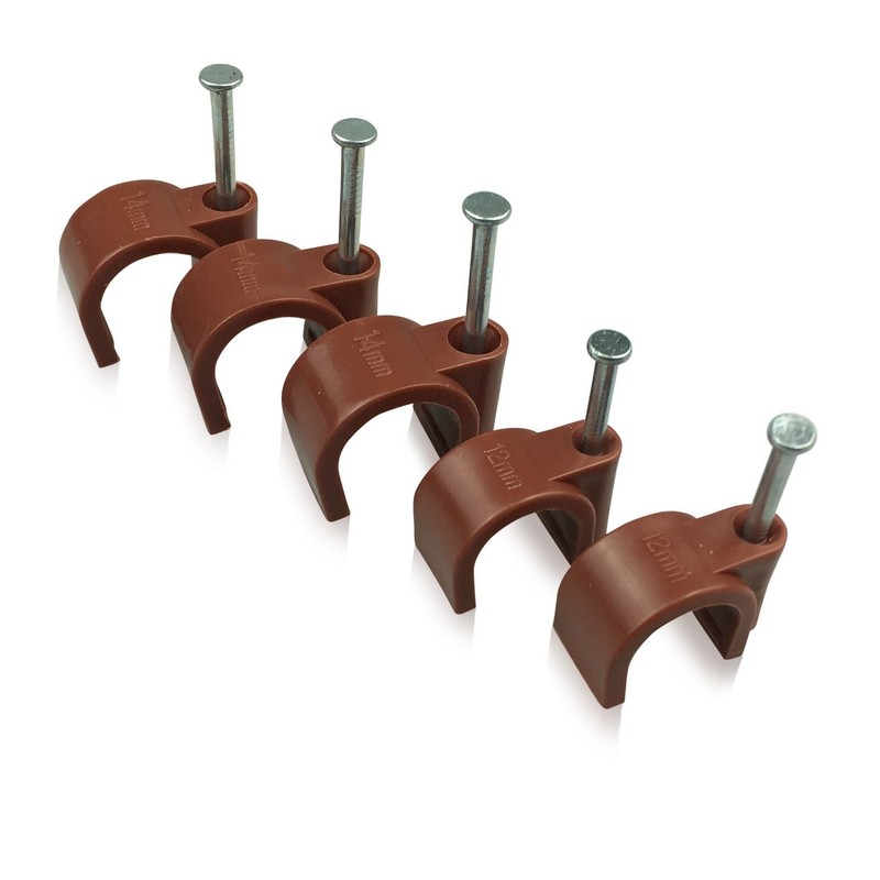 Brown Round Cable Clips (5mm)