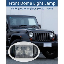 1QN65DX9AB Interior Front Dome Light Lamp with Lens&Bulbs Fit for Jeep Wrangler JK JKU 2011-2018 Interior Map Reading Light Accessories Parts Replaces 1QN65XDVAB 68086904AA