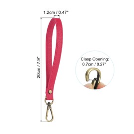 [PATIKIL] 2 Pcs 20cm Wristlet Strap PU Leather Wristlet Key Chain Replacement Wrist Strap with Metal Key Ring Lock for Wallet Wallet and Key Rose Red