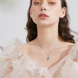 MONGAS Blue Jay Necklace Sterling Silver Blue Jay Pendant Bird Jewelry Bird Gifts for Women