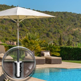 Rustproof Steel Umbrella Holder - Universal Ground Anchor for Cantilever Umbrella