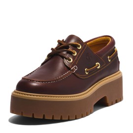 Timberland Women's Stone Street Platform Boat Shoe, Rootbeer, 7.5 Medium