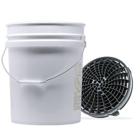 detailmate Car wash set: wash bucket 5 gallons (19 litres) white with detail Guardz dirt lock wash bucket insert black for scratch-free hand wash