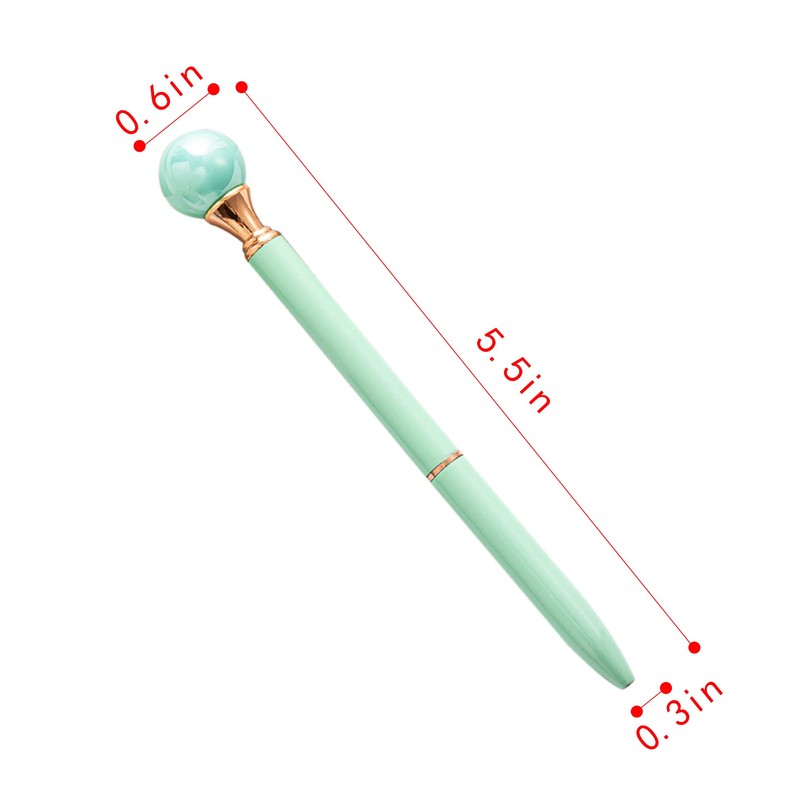 Meyaus 6 Pieces False Pearl Decoration Twist Metal Ballpoint Pen