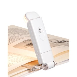 DEWENWILS USB Rechargeable Book Reading Light, 3000K Warm White, Brightness Adjustable Clip on LED Bookmark Lamp at Night in Bed, Portable Booklight for Bookworms, Kids