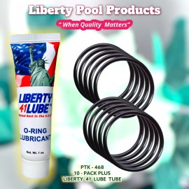 Pooltek USA 193220  Bulkhead O-ring PTK-468 By Liberty Seals (10-PACK + LUBE ) For Pac Fab