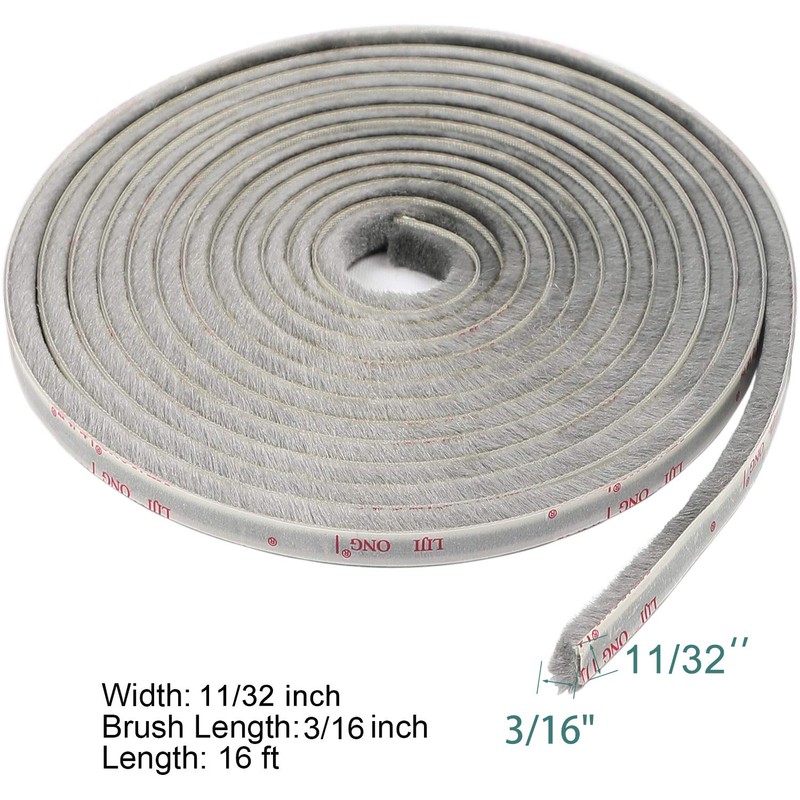 TORRAMI Felt Pile Weather Stripping 11/32 inch x 3/16 inch