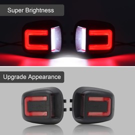 Aexploer LED License Plate Lights Tag Lights Compatible with Frontier 2007-2019,for Titan/Xterra 2007-2015,for Armada 2008-2015,for Equator 2009-2012 18 SMD 6500K White Red LED Tag Lights