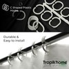 Tropik Home Colourful Extra Long Narrow Width Fabric Shower Curtain