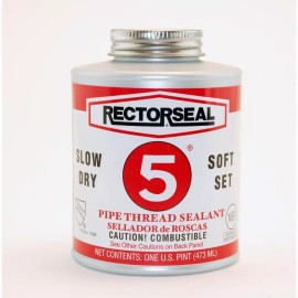 RectorSeal 25431 No. 5 Pipe Thread Sealant, 1 Pint Brush Top Can, Yellow