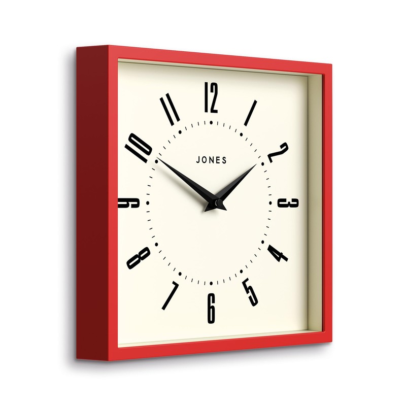 JONES CLOCKS® Box Wall Clock | Retro Square Clock |