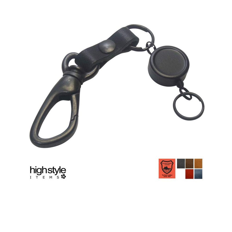 [highstyle] Tochigi Leather & Carabiner & Single Reel Key Chain