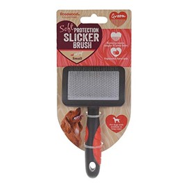 Rosewood Soft Protection Salon Grooming Slicker Brush, Small - grey/orange
