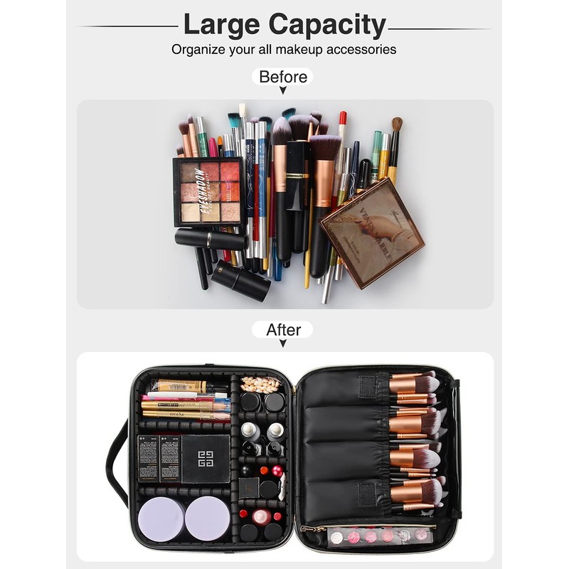 Samtour Makeup Case Travel Makeup Bag Makeup Train Case Cosmetic