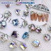 Sucodver Nail Parts Stone Heart Square Rectangle Glitter Clear Large