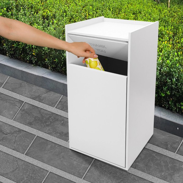 Unbranded Modern Trash Can Commercial Freestanding Trash Can Cabinet Silver