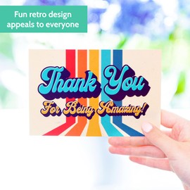 T MARIE 50 Thank You Postcards - 4x6” Retro Thank You For Being Amazing Post Cards for Employee Appreciation Gifts, Nurse Appreciation Cards, Teacher Appreciation Cards for Students and More