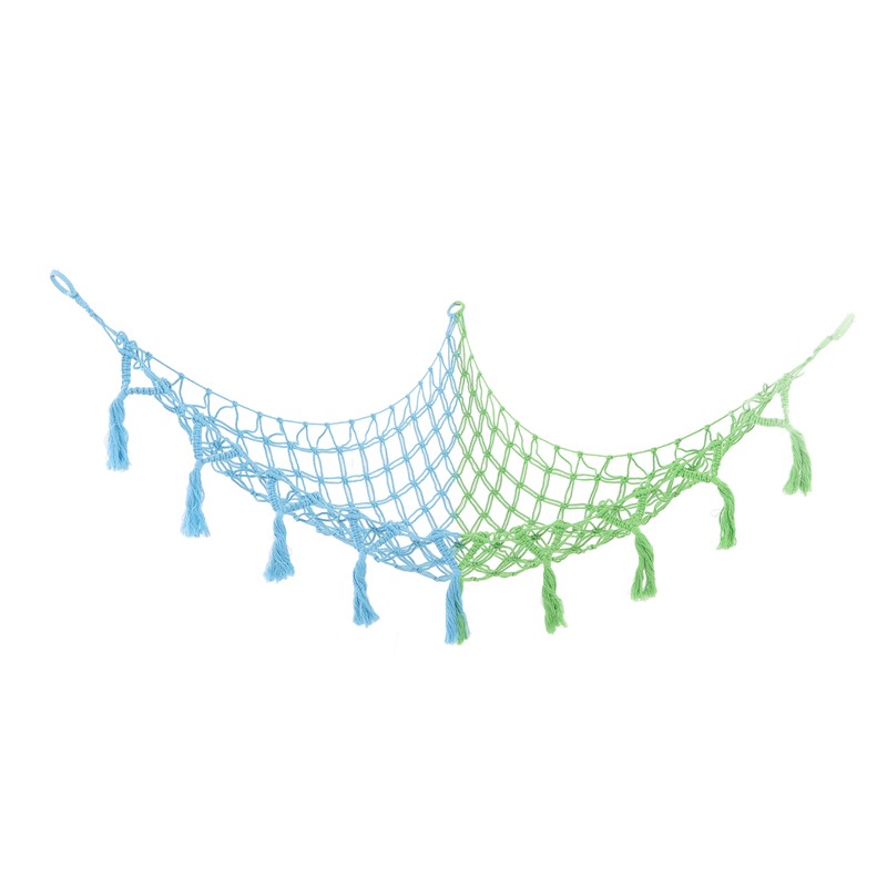 Triangular Toy Hammock Plush Toys Cotton Rope Woven Net Pocket