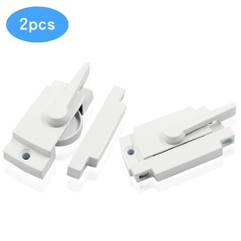 BokWin 2 Pcs Sliding Window Sash Locks and Keeper Cam Action Window Locks Replacement for Double Hung Security Window(White)