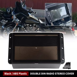 Unbranded Black Double DIN Radio Stereo Cover For Harley Road King Ultra Limited Yamaha