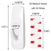 20 Medium Hooks for Hanging, Adhesive Wall Strips Hooks Heavy