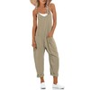 Lentta Women's Causal Jumpsuits V Neck Sleeveless Harem Overalls Stretchy