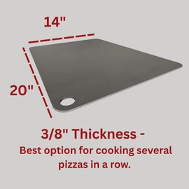 ThermiChef 14" by 20" Pizza Steel (3/8" Deluxe Thickness) - Multipurpose Cooking Steel for Ovens & Grills - Made in the USA